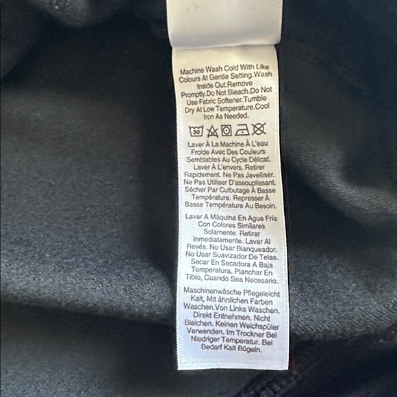 DKNY Black Velour Pullover Hoody with White Stripe Details Size Medium - Picture 10 of 10